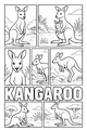 Free Kangaroo Coloring Page - Hopping Family in the Sunny Outback (Printable PDF)