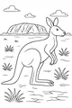 Free Kangaroo Coloring Page - Sunny Outback Grassy Plain (Printable PDF)