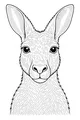 Free Kangaroo Coloring Page - Cute Front-Facing Portrait (Printable PDF)