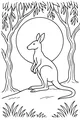 Free Kangaroo Coloring Page - Sunrise Hops on a Sunny Hill (Printable PDF)