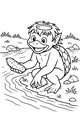Free Kappa Coloring Page - Friendly River Boy With Cucumber (Printable PDF)