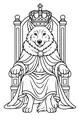 Free Wolf King Coloring Page - Royal Throne Portrait (Printable PDF)