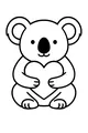 Free Koala Coloring Page - Cute Koala Hugging a Big Heart (Printable PDF)