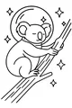 Free Koala Coloring Page - Sleepy Space Helmet Nap in a Starry Tree (Printable PDF)