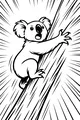 Free Koala Coloring Page - Speedy Tree Climb Surprise (Printable PDF)