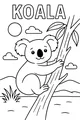 Free Koala Coloring Page - Cute Koala Hugging a Tree (Printable PDF)