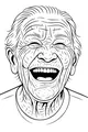 Free Grandpa Coloring Page - Laughing Elderly Portrait (Printable PDF)