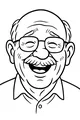 Free Grandpa Coloring Page - Laughing Grandfather Portrait (Printable PDF)