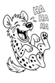 Free Hyena Coloring Page - Laughing Cartoon Hyena on Her Back (Printable PDF)