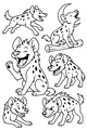 Free Hyena Coloring Page - Cartoon Pack Howling at the Moon (Printable PDF)