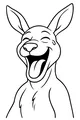 Free Kangaroo Coloring Page - Laughing Cartoon Roo With Big Grin (Printable PDF)