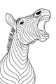 Free Zebra Coloring Page - Big Yawn Portrait With Stripes (Printable PDF)