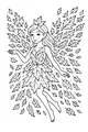 Free Fairy Coloring Page - Leaf Dress Forest Dance (Printable PDF)