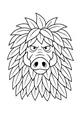 Free Warthog Coloring Page - Leafy Mane Portrait (Printable PDF)