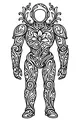 Free Robot Android Coloring Page - Ornate Floral Swirl Guardian (Printable PDF)