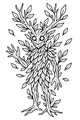 Free Forest Tree Creature Coloring Page - Leafy Guardian With Branch Antlers (Printable PDF)