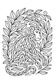 Free Monkey Coloring Page - Leafy Jungle Maze Design (Printable PDF)