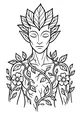 Free Alien Coloring Page - Plant Boy With Leafy Hair (Printable PDF)