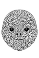 Free Sloth Coloring Page - Smiling Leafy Face Pattern (Printable PDF)