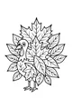 Free Thanksgiving Turkey Coloring Page - Cute Leafy Tail Bird (Printable PDF)
