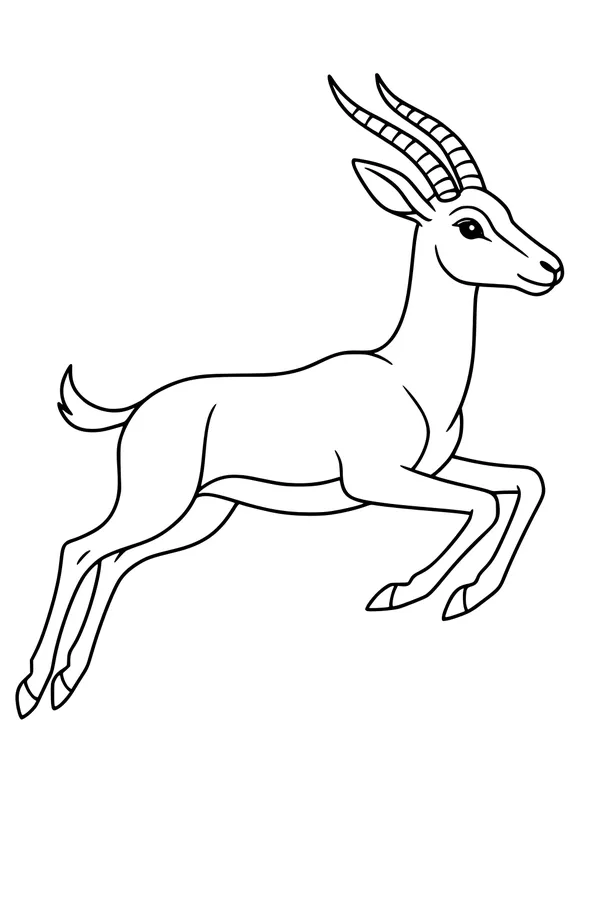 Free Gazelle Antelope Coloring Page - Leaping Across the Savannah (Printable PDF)