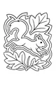 Free Squirrel Coloring Page - Cartoon Leaping Through Leaves (Printable PDF)