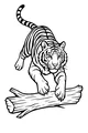 Free Tiger Coloring Page - Jungle Leap Over a Log (Printable PDF)