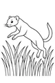 Free Weasel Coloring Page - Leaping Through Tall Grass (Printable PDF)