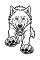 Free Wolf Coloring Page - Bounding Wolf With Big Paws (Printable PDF)