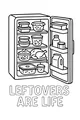 Free Thanksgiving Leftovers Fridge Coloring Page - Packed With Turkey And Treats (Printable PDF)
