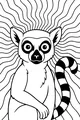 Free Lemur Coloring Page - Wide-Eyed Jungle Lemur With Striped Tail (Printable PDF)