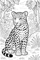 Free Leopard Coloring Page - Spotted Big Cat in Jungle Clearing (Printable PDF)