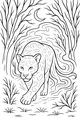 Free Leopard Coloring Page - Moonlit Forest Night Walk (Printable PDF)