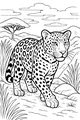 Free Leopard Coloring Page - Spotted Cat on Savanna Path (Printable PDF)