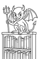 Free Goblin Coloring Page - Mischievous Library Shelf Goblin (Printable PDF)