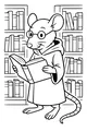 Free Rat Coloring Page - Bookish Professor in a Cozy Library (Printable PDF)