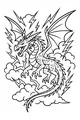 Free Dragon Coloring Page - Thunderstorm Sky Flight (Printable PDF)