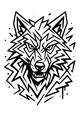Free Wolf Coloring Page - Geometric Lightning Wolf Face (Printable PDF)