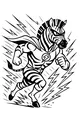 Free Zebra Coloring Page - Superhero Zebra Running With Cape (Printable PDF)
