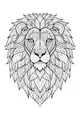 Free Lion Coloring Page - Mandala Style King With Patterned Mane (Printable PDF)