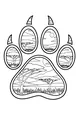 Free Lion Paw Print Coloring Page - Savanna Landscape Design (Printable PDF)