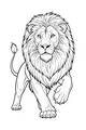 Free Lion Coloring Page - King Leo on a Mighty Stroll (Printable PDF)