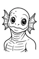 Free Kraken Coloring Page - Friendly Sea Monster Boy Portrait (Printable PDF)