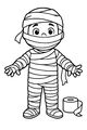 Free Mummy Boy Coloring Page - Cute Halloween Costume (Printable PDF)