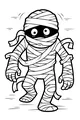 Free Mummy Coloring Page - Cute Cartoon Boy Walking (Printable PDF)