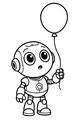 Free Robot Coloring Page - Little Bot With Balloon (Printable PDF)
