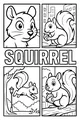 Free Squirrel Coloring Page - Cartoon Park Adventure Scenes (Printable PDF)