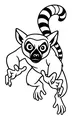 Free Lemur Coloring Page - Stripe-Tailed Lemur Swinging Forward (Printable PDF)