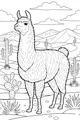 Free Llama Coloring Page - Fluffy Llama in Sunny Desert (Printable PDF)