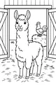 Free Llama Coloring Page - Barnyard Hello With Rooster (Printable PDF)
